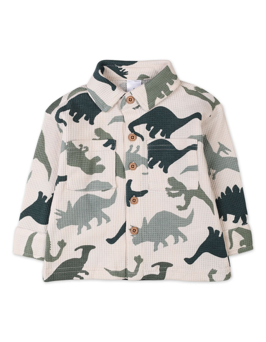 Baby Boys 2 Pieces Winter Suit Sets Bambies Dinosaur Olive Green and Beige at Zubaidas Pakistan