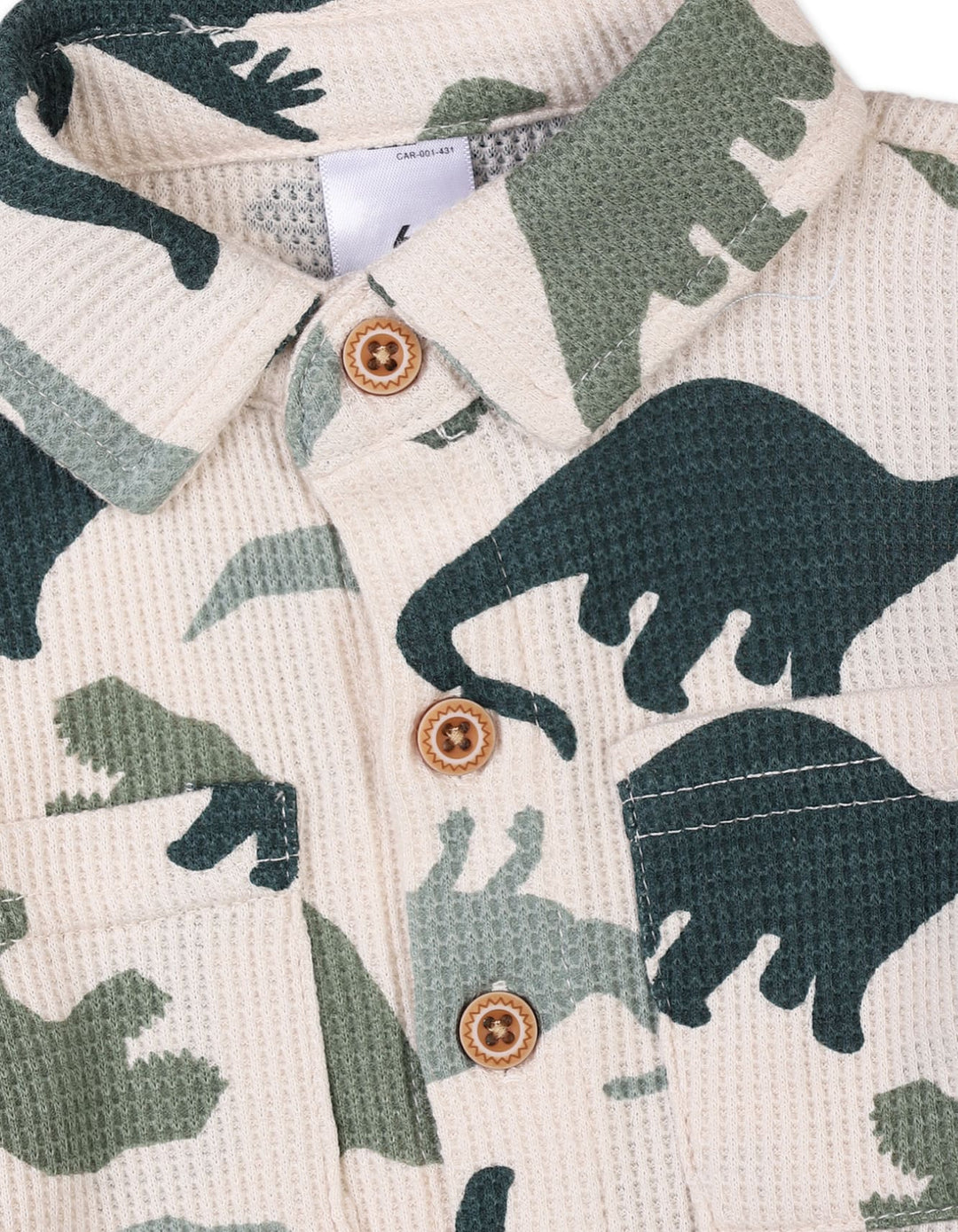 Baby Boys 2 Pieces Winter Suit Sets Bambies Dinosaur Olive Green and Beige at Zubaidas - Pakistan’s No 1 and most trusted baby and kids store for over 50 years