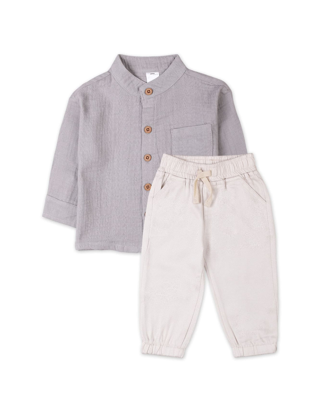 Baby Boys 2 Pieces Winter Suit Sets Bambies Grey and Off White at Zubaidas