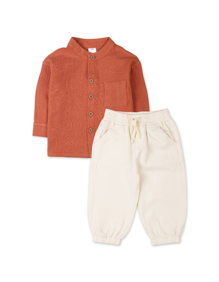 Baby Boys 2 Pieces Winter Suit Sets Bambies Rust and Cream at Zubaidas