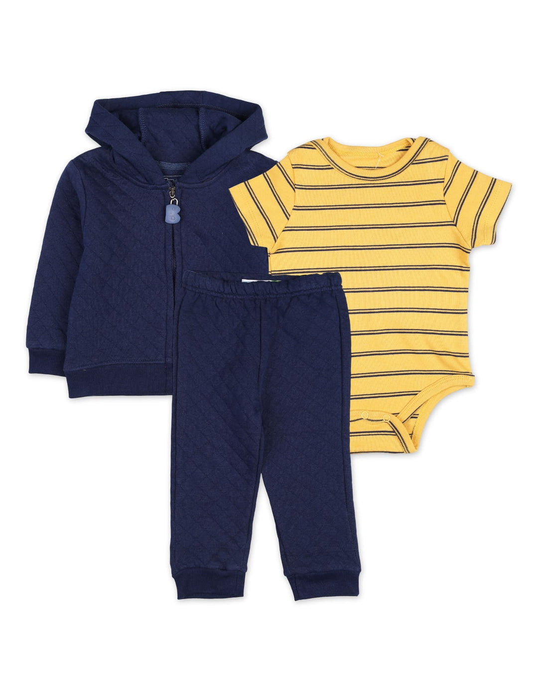 Baby Boys 3 Pieces Winter Suit Bambies Blue and Yellow Stripes at Zubaidas