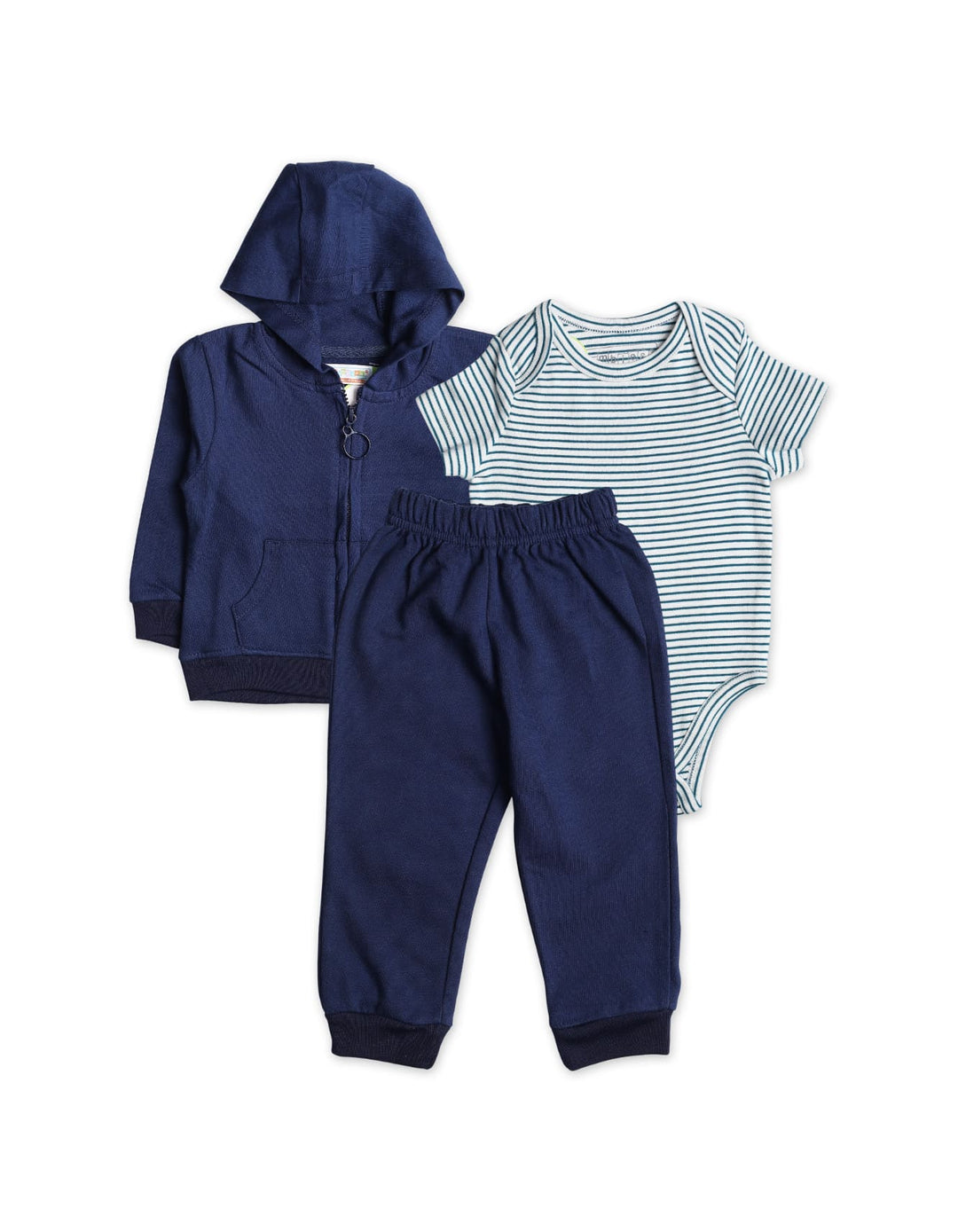 Baby Boys 3 Pieces Winter Clothing Sets Bambies Striped Navy Blue at Zubaidas