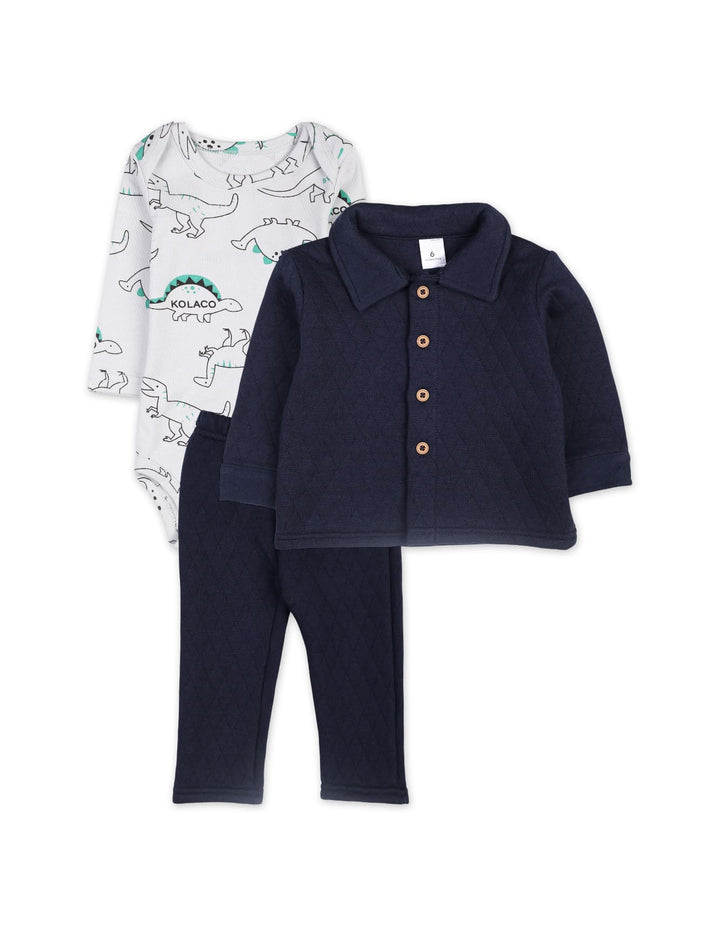 Baby Boys 3 Pieces Winter Garments Bambies Navy Blue at Zubaidas
