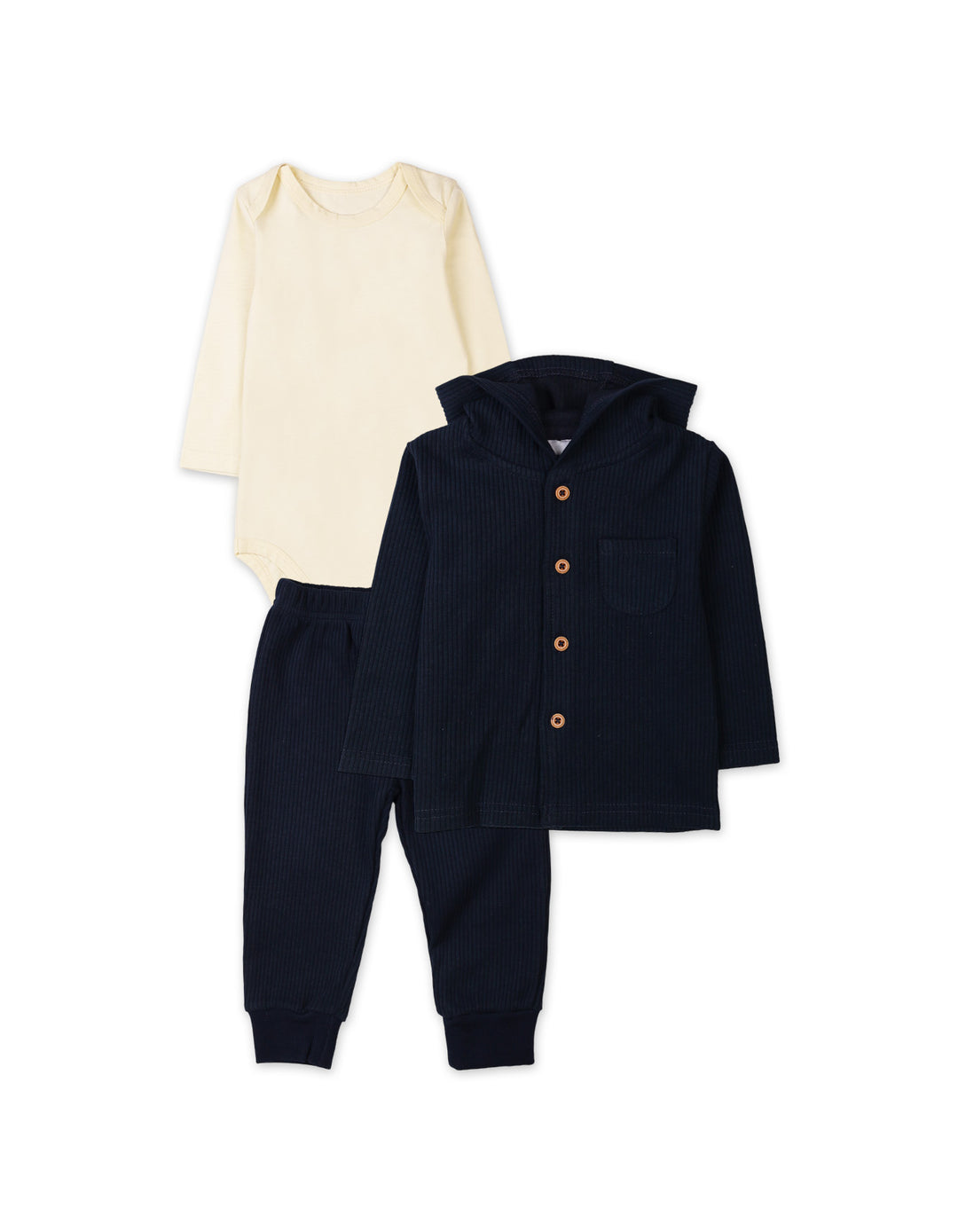 Baby Boys 3 Pieces Winter Outfit Sets Bambies Navy Blue and Cream at Zubaidas