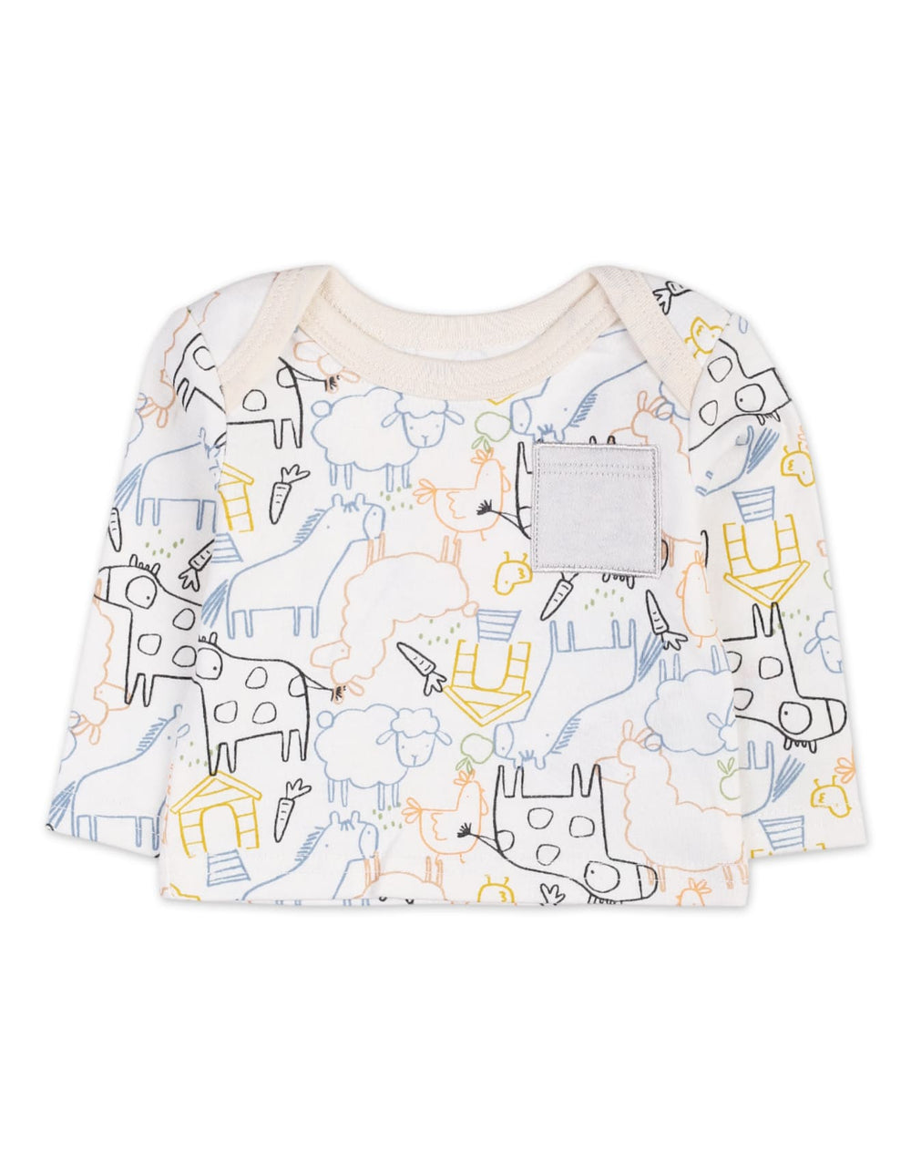 Baby Boys 3 Pieces Winter Suit Sets Bambies Farm Animals Light Grey at Zubaidas Pakistan