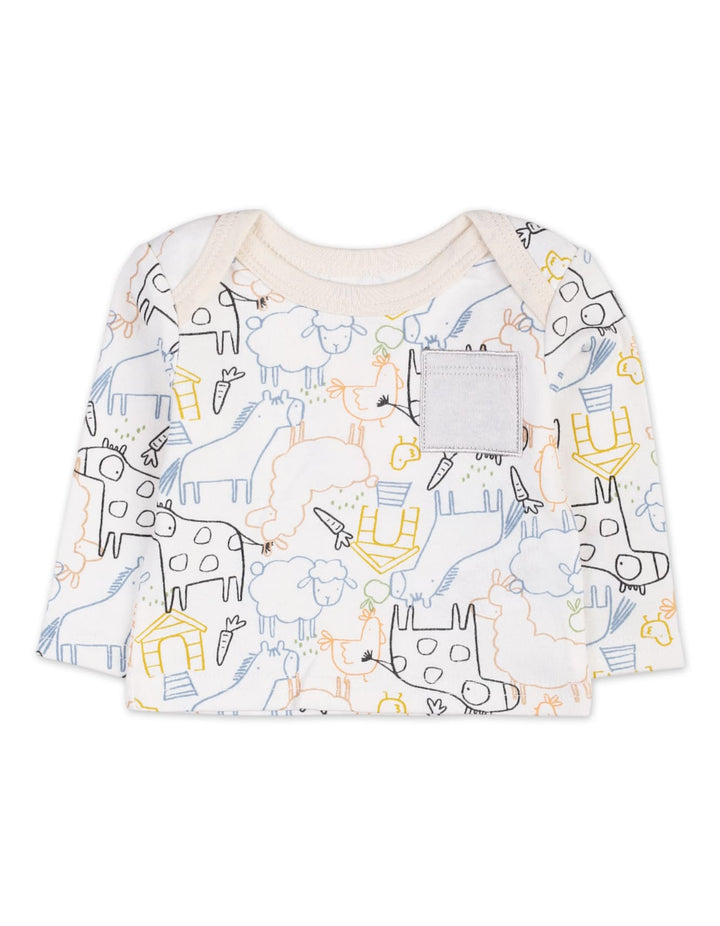 Baby Boys 3 Pieces Winter Suit Sets Bambies Farm Animals Light Grey at Zubaidas Pakistan