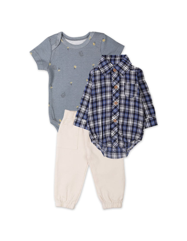 Baby Boys 3 Pieces Winter Suit Sets Bambies Grey and Cream at Zubaidas