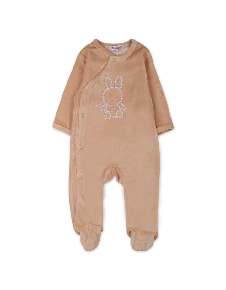 Baby Boys and Baby Girls Winter Rompers Bambies Bunny Footed Beige at Zubaidas