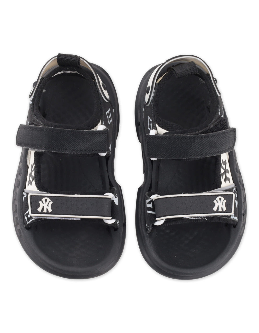 Baby Boys and Boys Strap Sports Sandals Black and White at Zubaidas