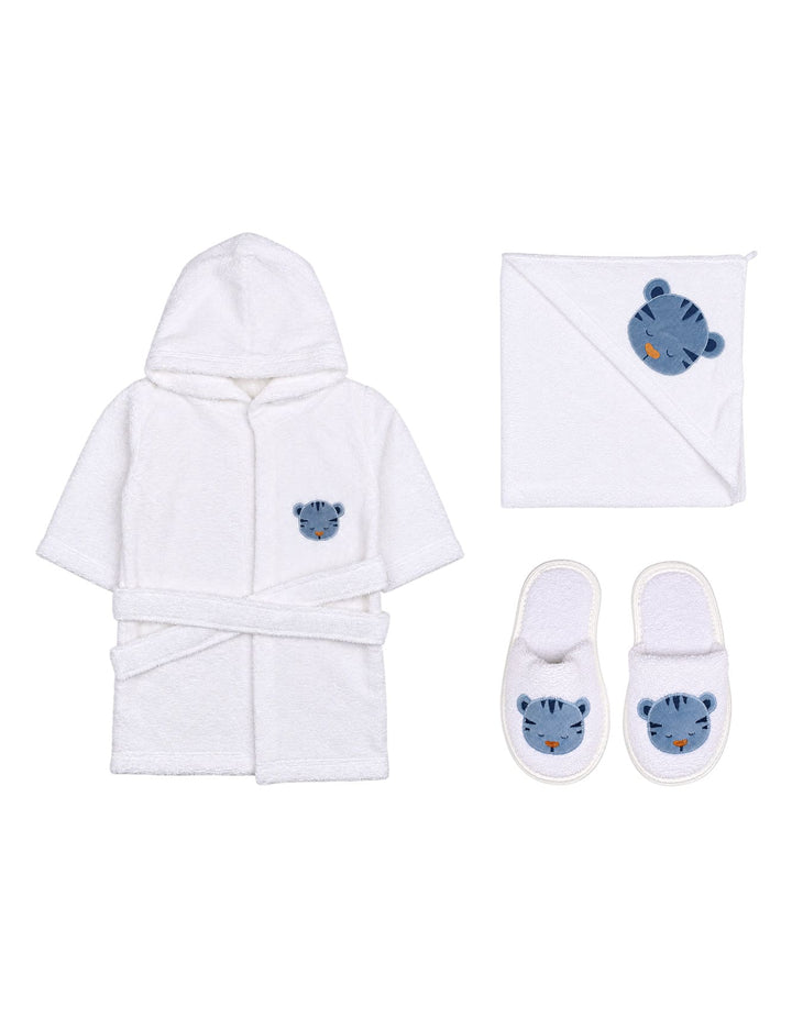Baby Boys Bath Towel Gift Set 4 Pcs Cub White at Zubaidas