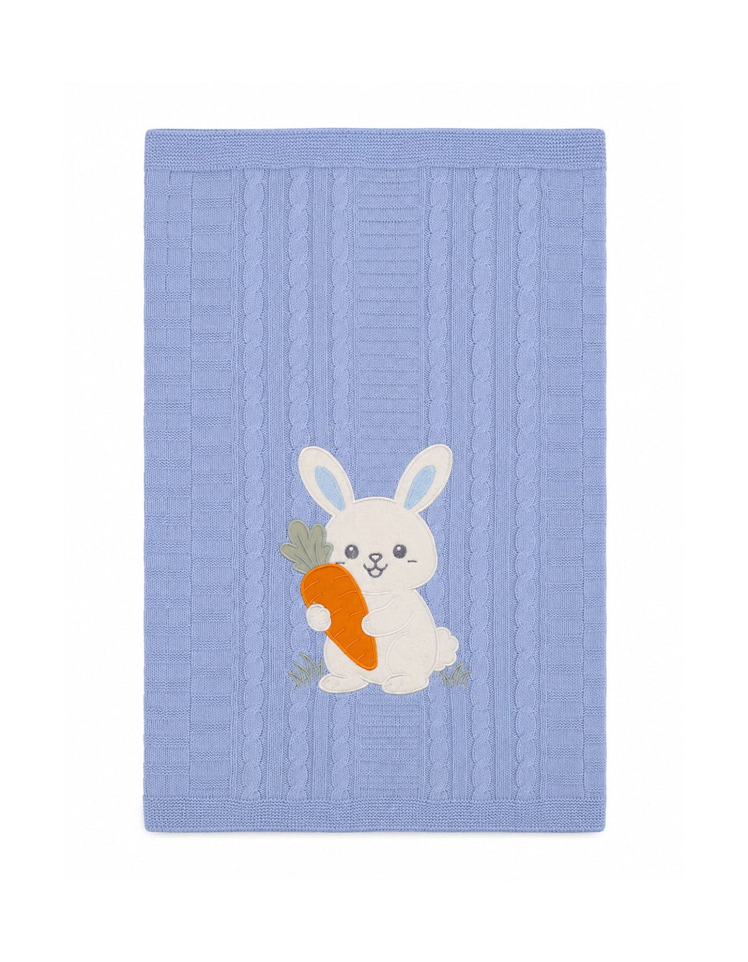 Baby Boys Blanket Cute Bunny Applique Blue at Zubaidas