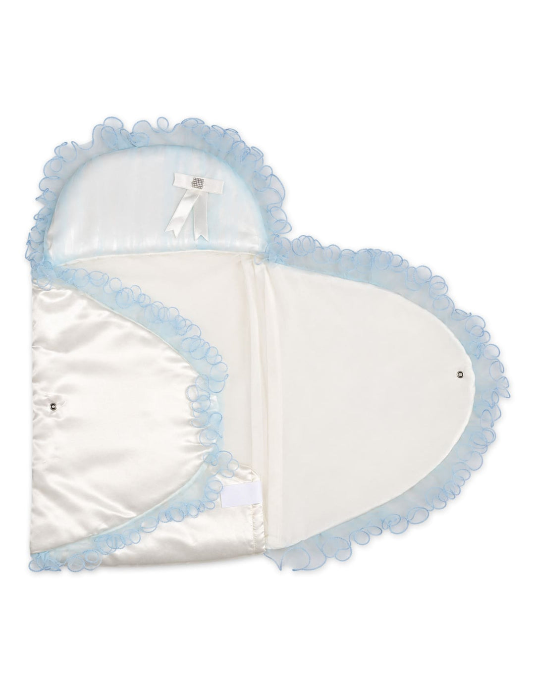 Baby Boys Carry Nest Blue Frill White at Zubaidas
