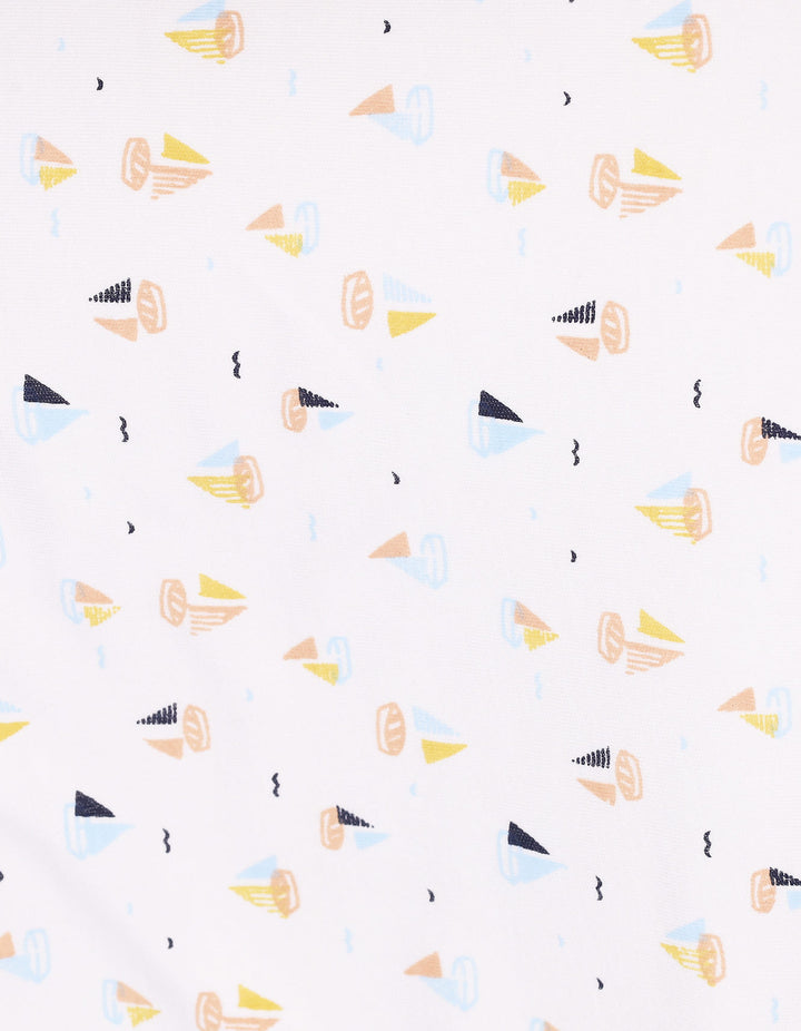 Baby Boys Changing Sheet Bambies Ocean Ships Printed White at Zubaidas Official Pakistan