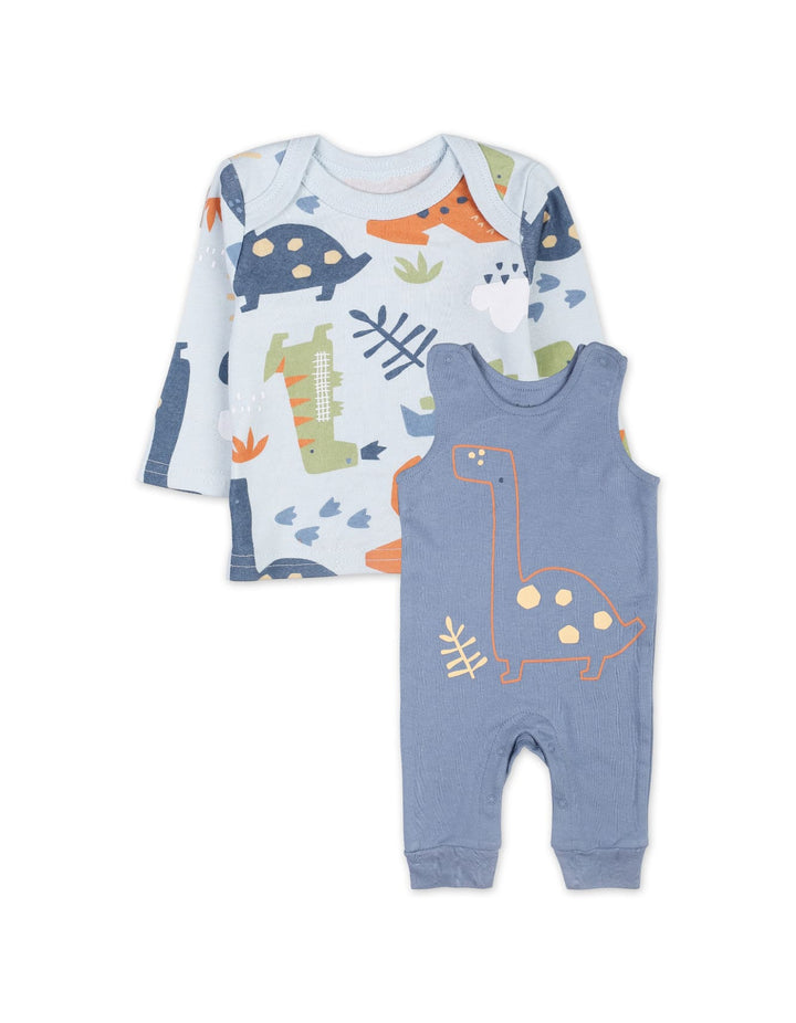 Baby Boys Dungaree Suit Sets Bambies Dinosaur Blue at Zubaidas