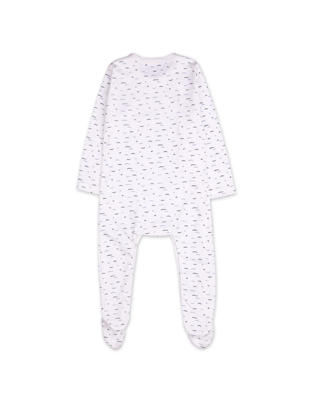 Baby Boys Footed Sleepsuit Bambies Wave Print White at Zubaidas Online Pakistan