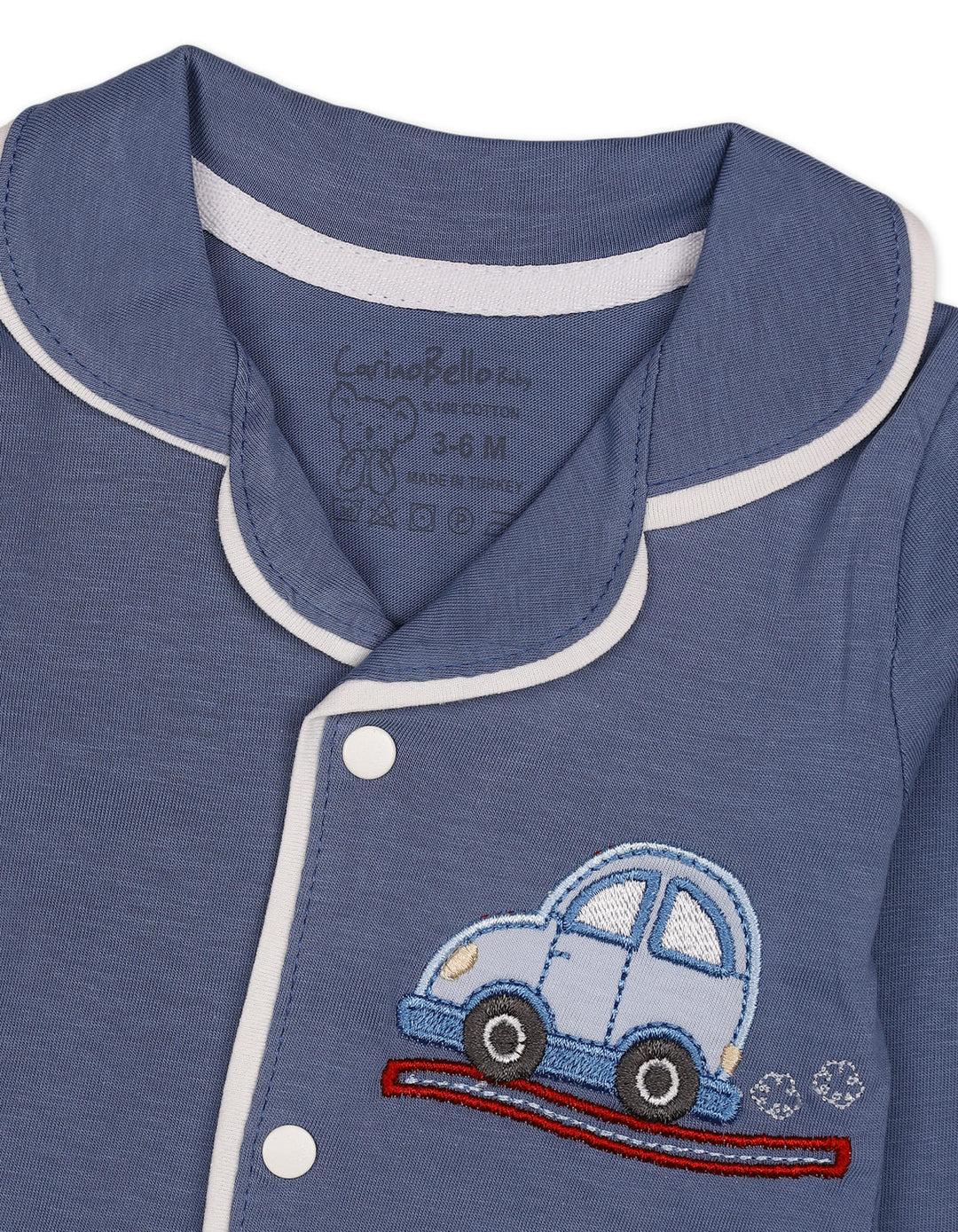 Baby Boys Night Suit 2 Pcs Embroidered Car Navy Blue at Zubaidas Official Pakistan