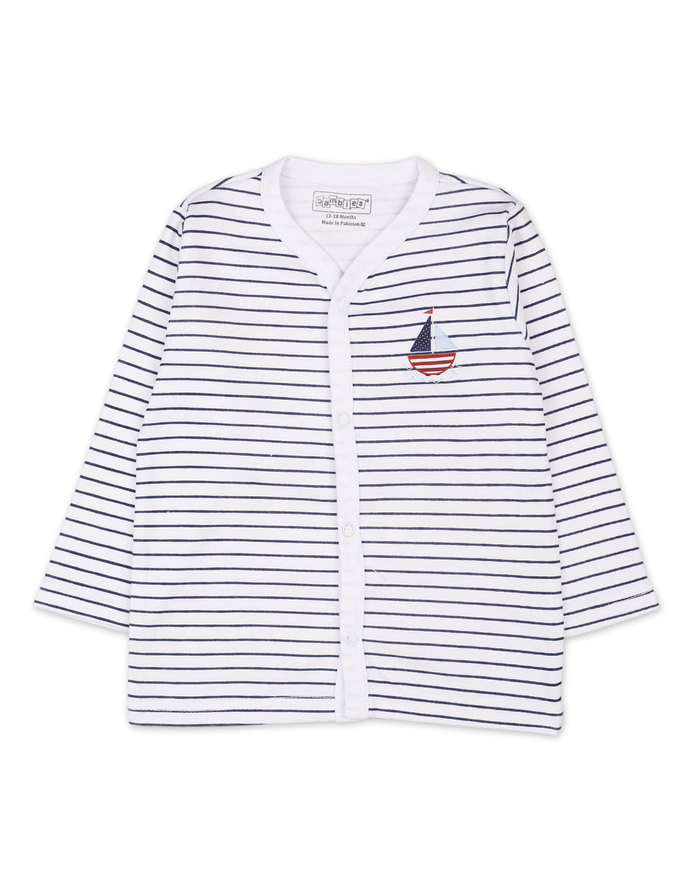 Baby Boys Night Suit Bambies Ocean Stripes Navy Blue at Zubaidas Official Pakistan