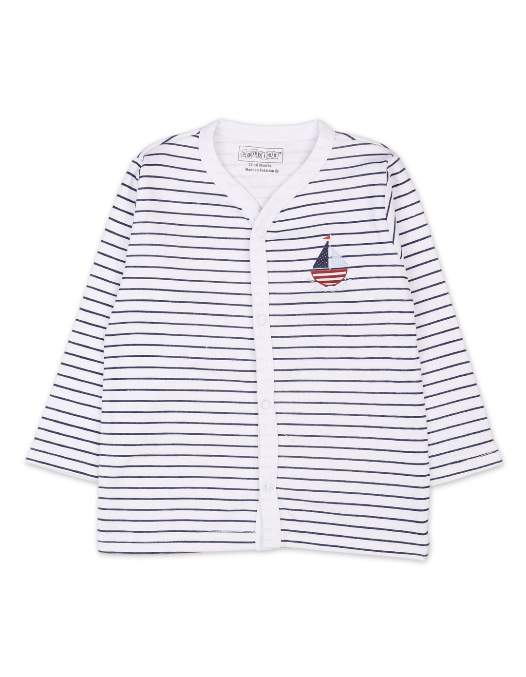 Baby Boys Night Suit Bambies Ocean Stripes Navy Blue at Zubaidas Official Pakistan