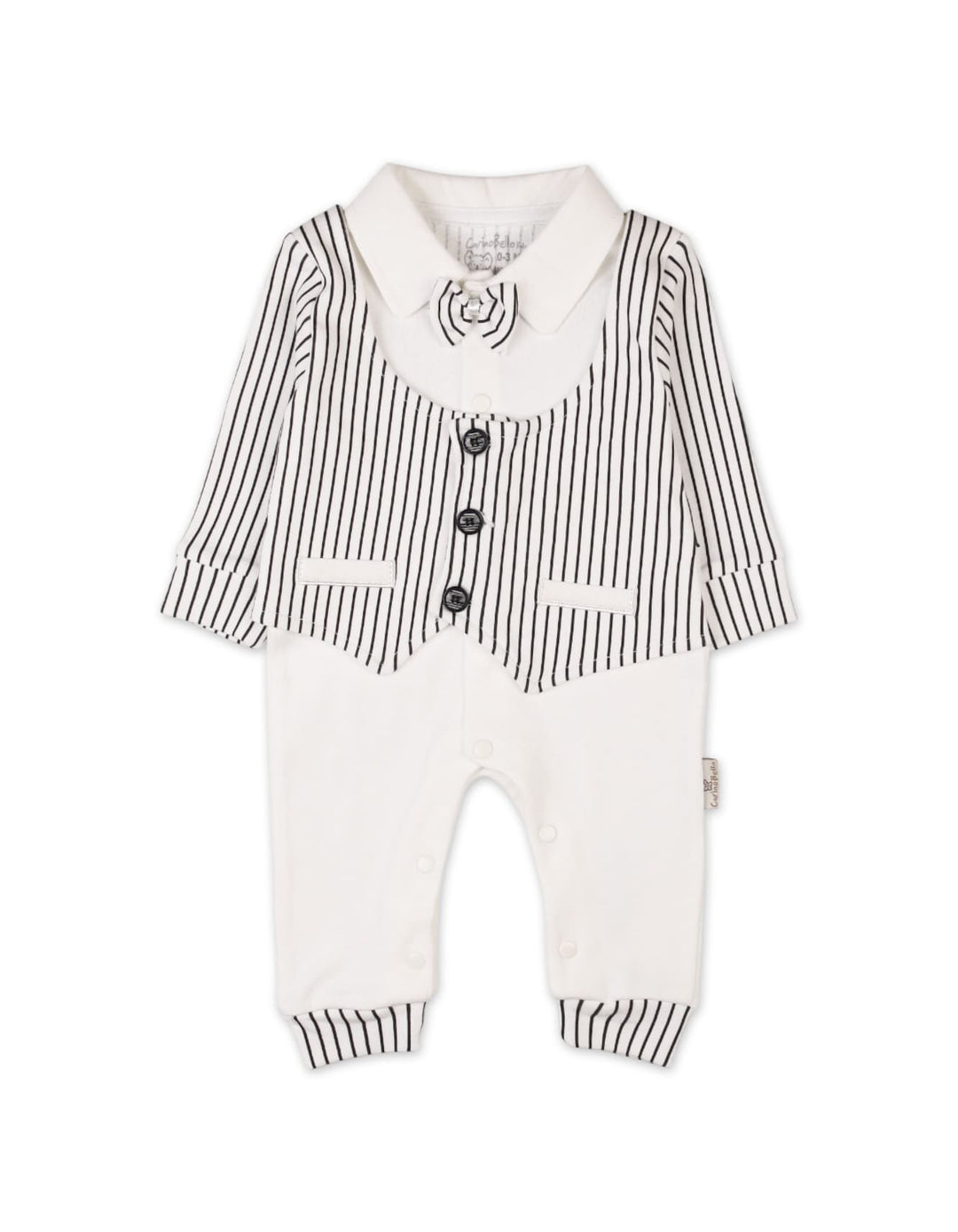 Baby Boys Romper with Cap Black Stripes Premium Turkish Collection at Zubaidas Pakistan