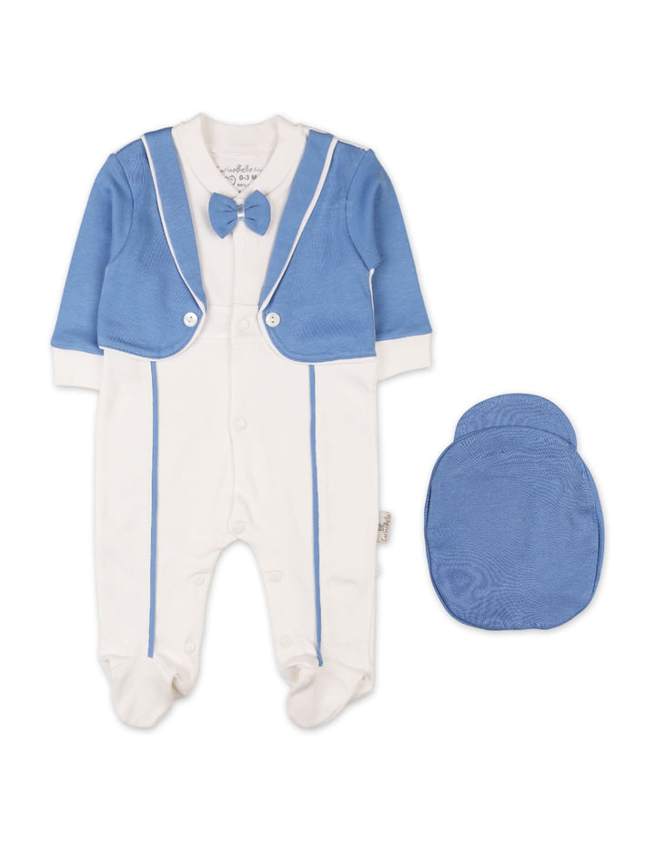 Baby Boys Romper with Cap Light Blue Premium Turkish Collection at Zubaidas