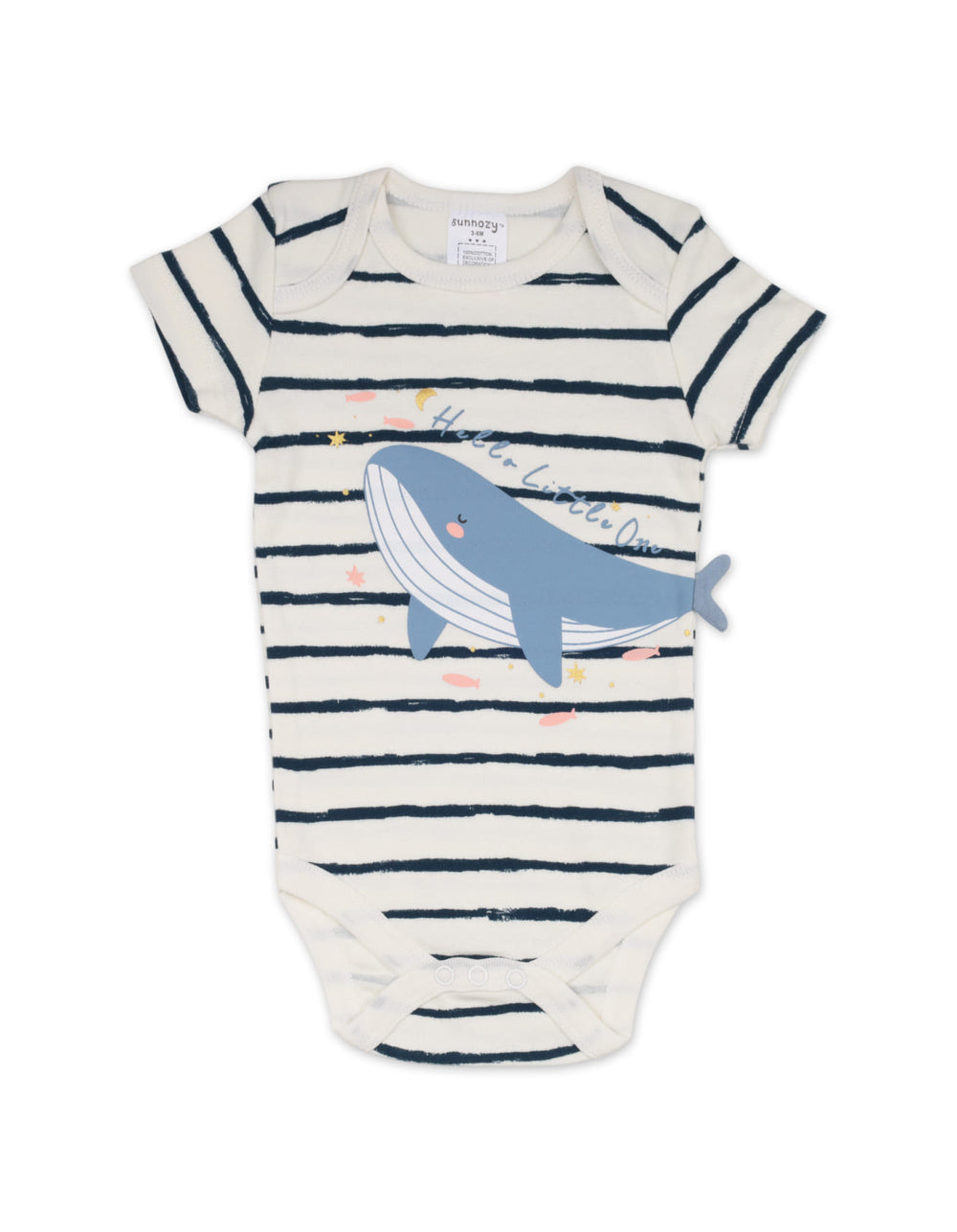 Baby Boys Short Sleeve Bodysuits Pack of 2 with Cap Whale Print at Zubaidas Official Pakistan
