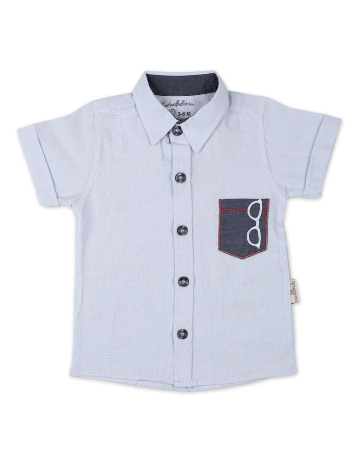 Baby Boys Summer Suit Light Blue Striped Premium Turkish Collection at Zubaidas Online Pakistan