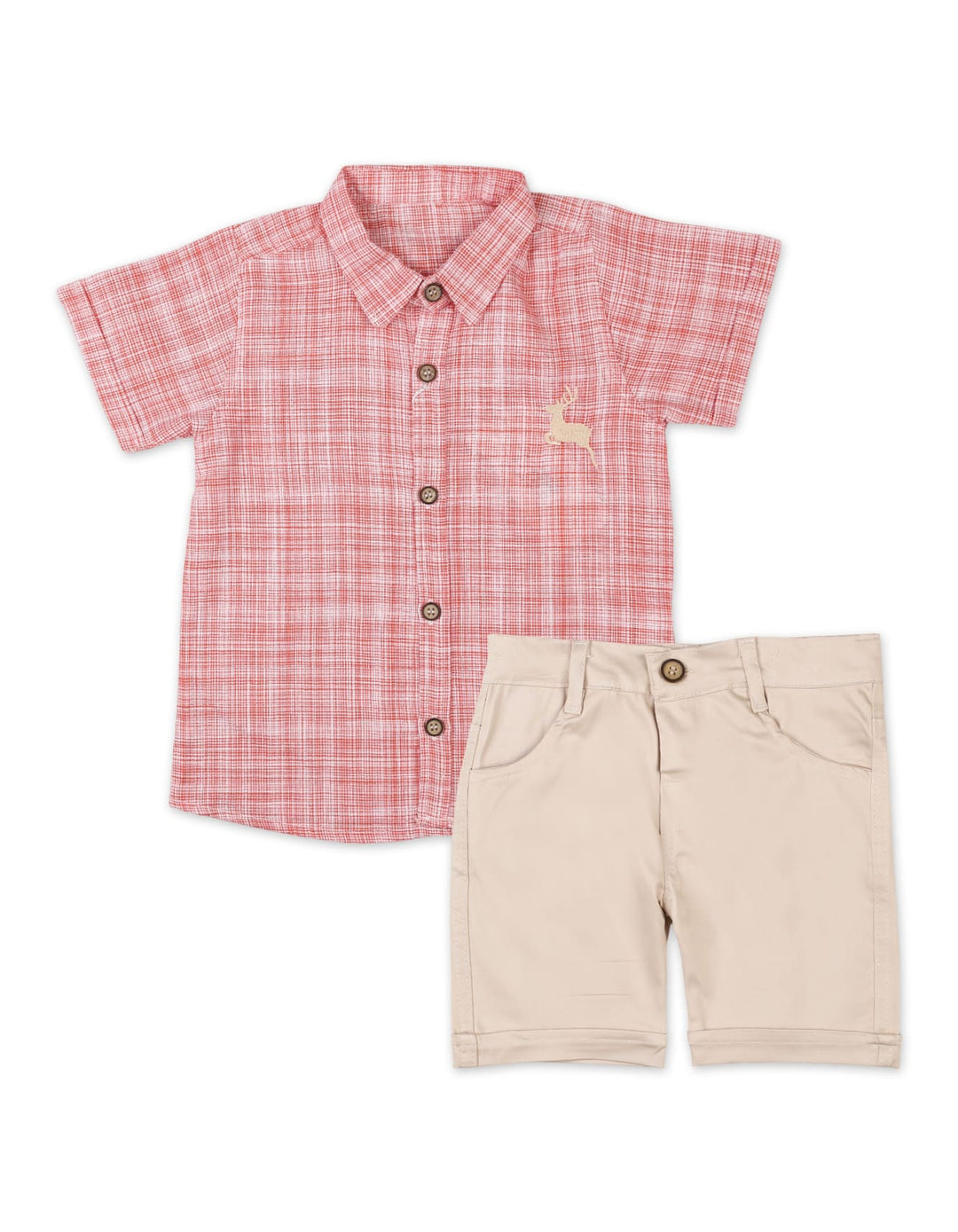 Baby Boys Summer Suit Orange Beige Premium Turkish Collection at Zubaidas