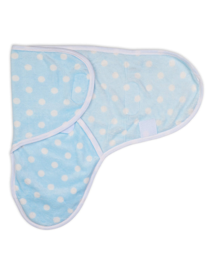 Baby Boys Swaddle Wraps Bambies Polka Dot Light Blue at Zubaidas
