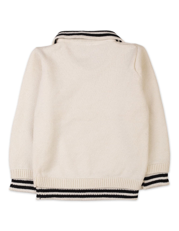 Baby Boys Sweaters with Striped Trim for Winter Wear Bambies at Zubaidas Offical Pakistan