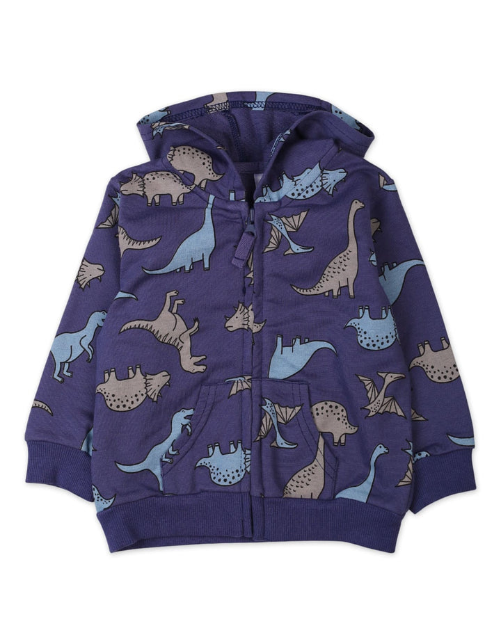 Baby Boys Winter Clothing Sets Blue Bambies Dinosaur Print Hoodie and Matching Pants at Zubaidas Pakistan