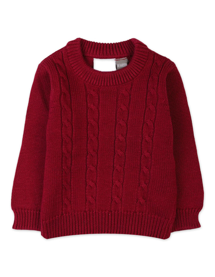 Baby Boys Winter Knitwears Bambies Cable Knit Red at Zubaidas