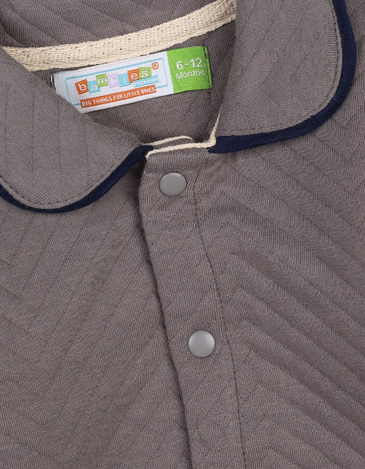 Baby Boys Winter Romper Bambies Quilted Charcoal at Zubaidas Pakistan