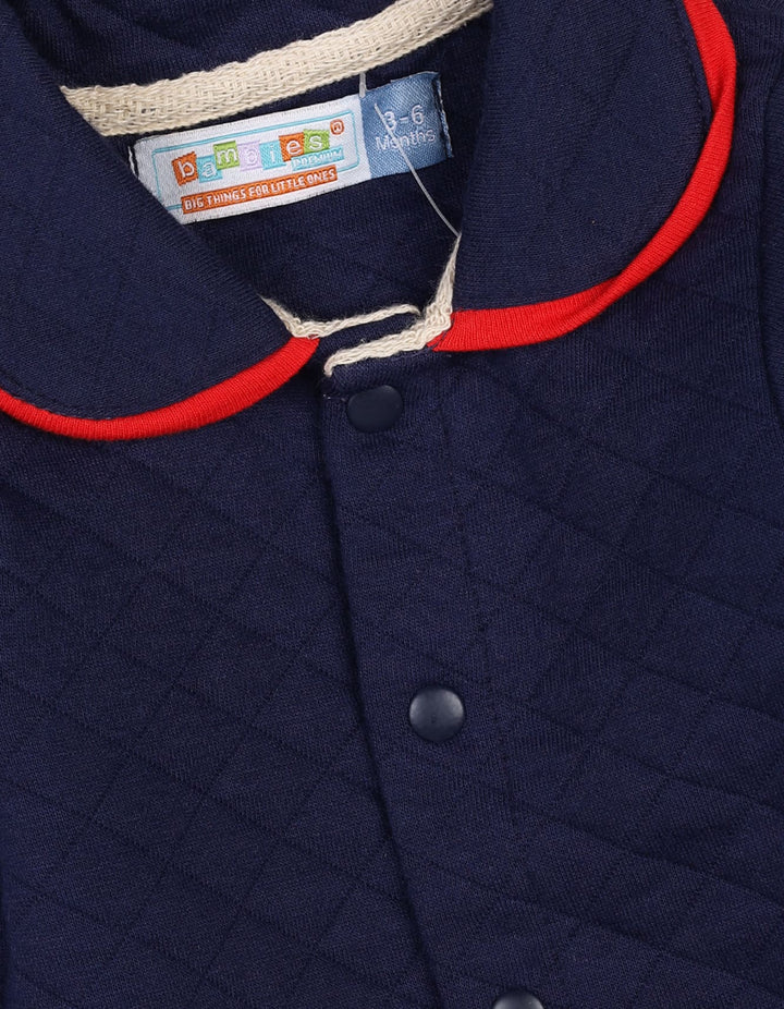 Baby Boys Winter Romper Bambies Quilted Navy Blue at Zubaidas Pakistan