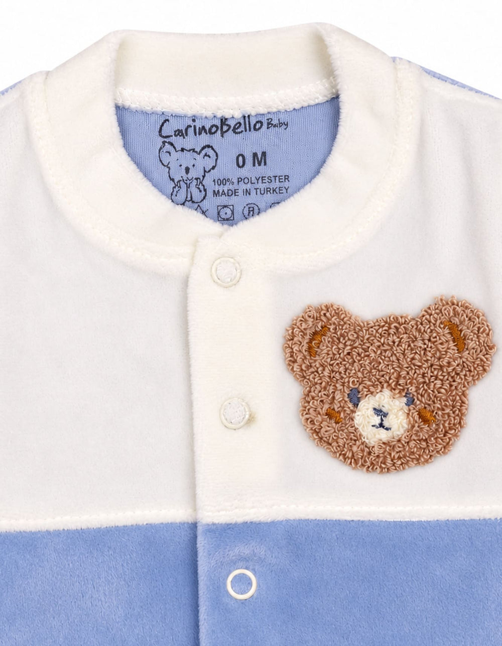 Baby Boys Winter Romper with Cap Bear Blue and White at Zubaidas Official Pakistan