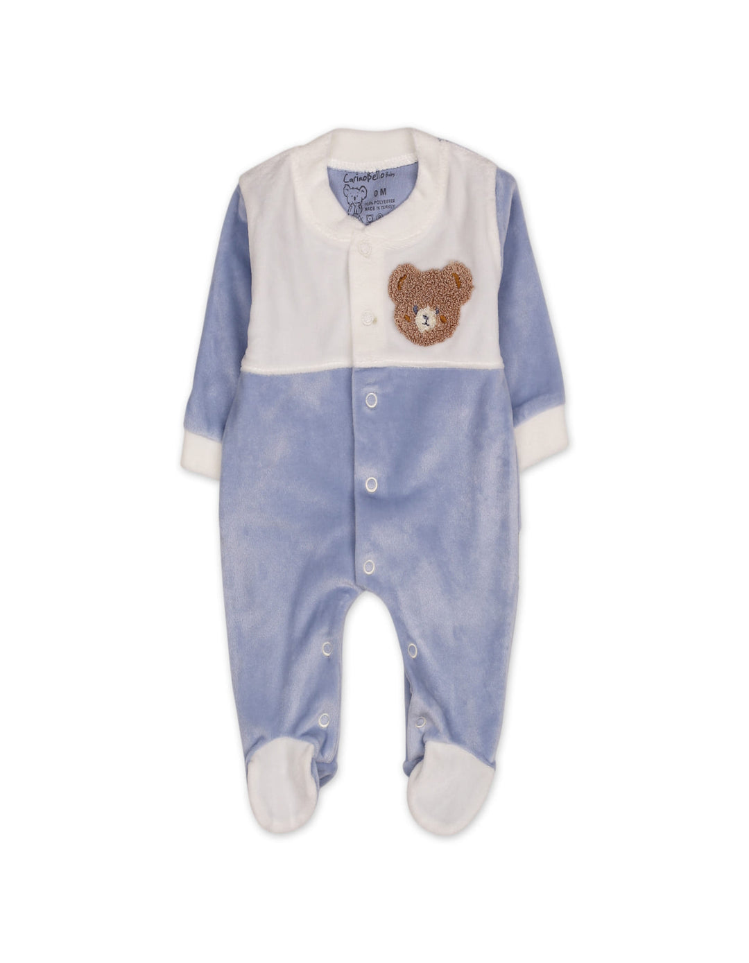 Baby Boys Winter Romper with Cap Bear Blue and White at Zubaidas Online Pakistan
