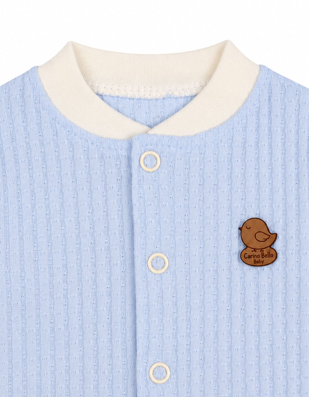Baby Boys Winter Romper with Cap Bird Applique Light Blue at Zubaidas Official Pakistan