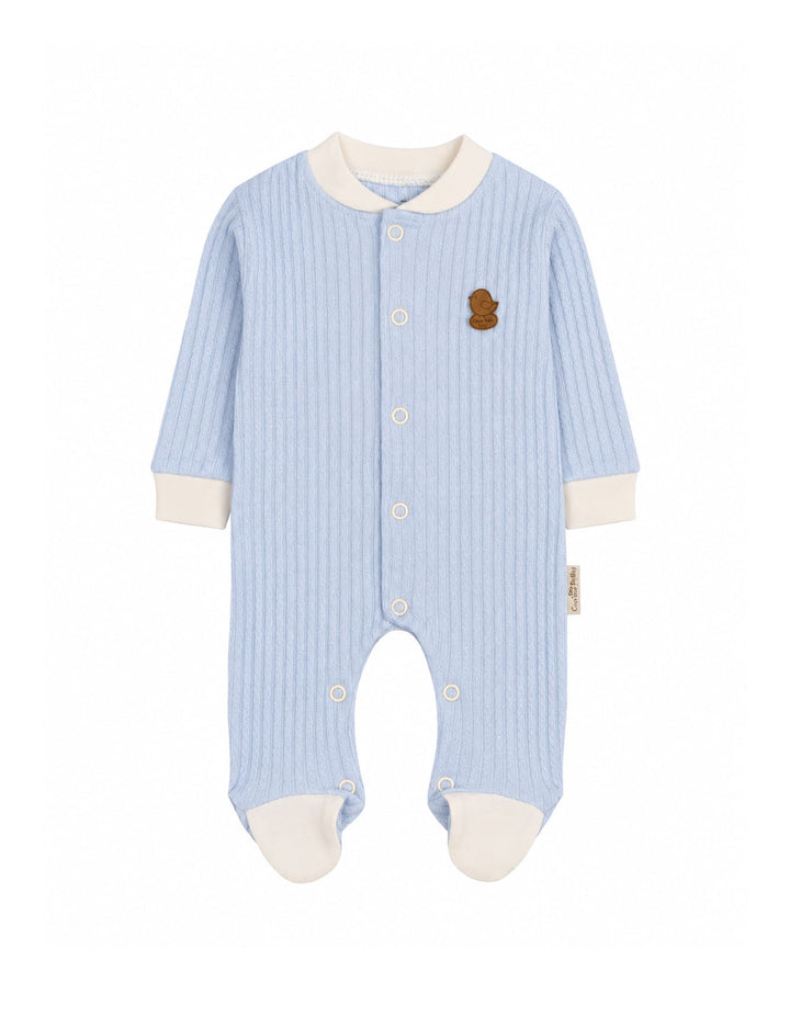 Baby Boys Winter Romper with Cap Bird Applique Light Blue at Zubaidas Online Pakistan