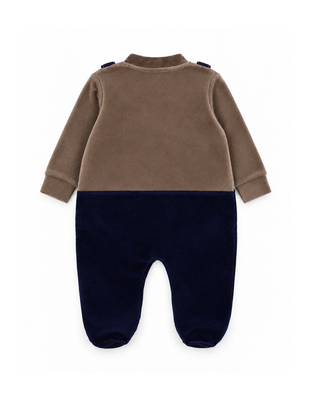 Baby Boys Winter Romper with Cap Suspender Style Navy Blue and Grey at Zubaidas Online Pakistan