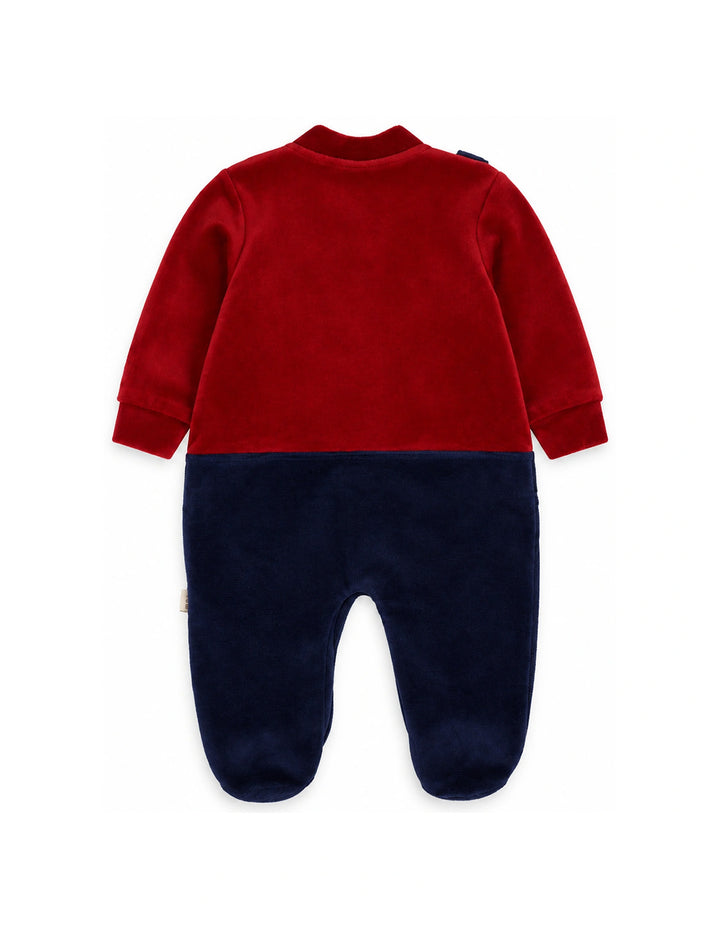 Baby Boys Winter Romper with Cap Suspender Style Navy Blue and Maroon at Zubaidas Online Pakistan