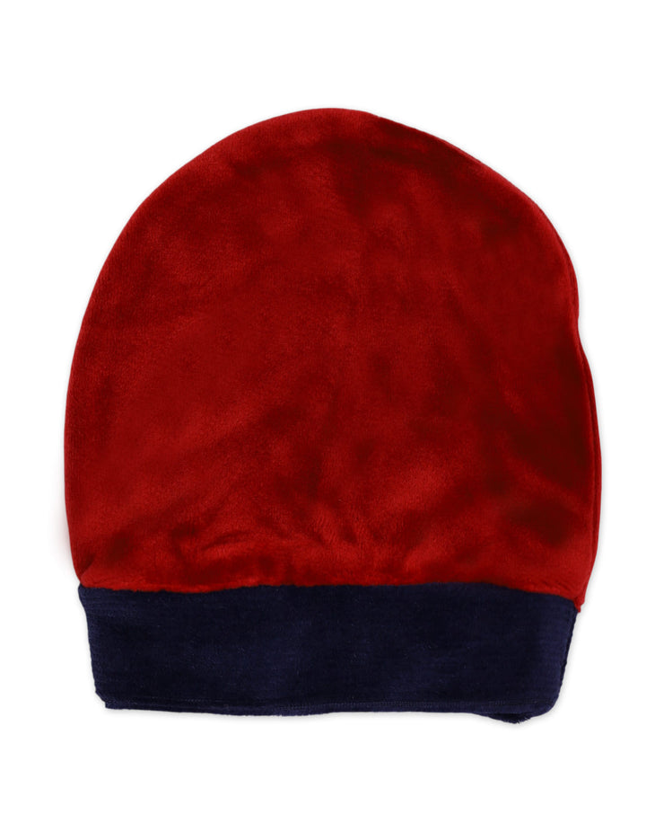 Baby Boys Winter Romper with Cap Suspender Style Navy Blue and Maroon at Zubaidas Official Pakistan