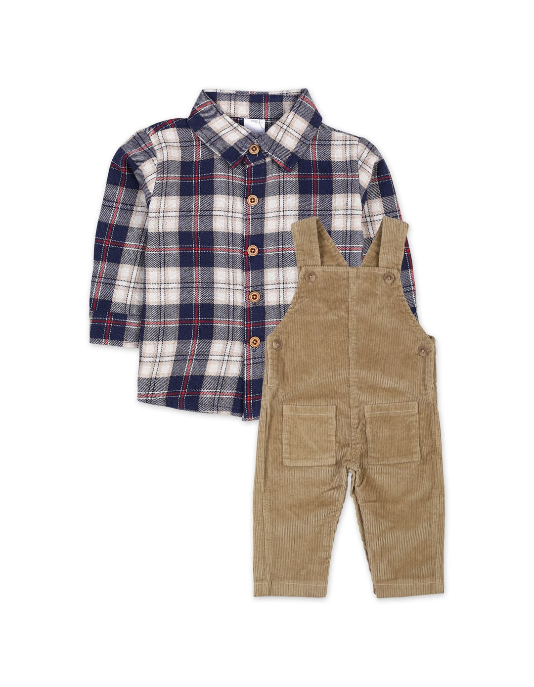 Baby Boys Winter Suit Sets Bambies Dungaree Brown and Blue at Zubaidas