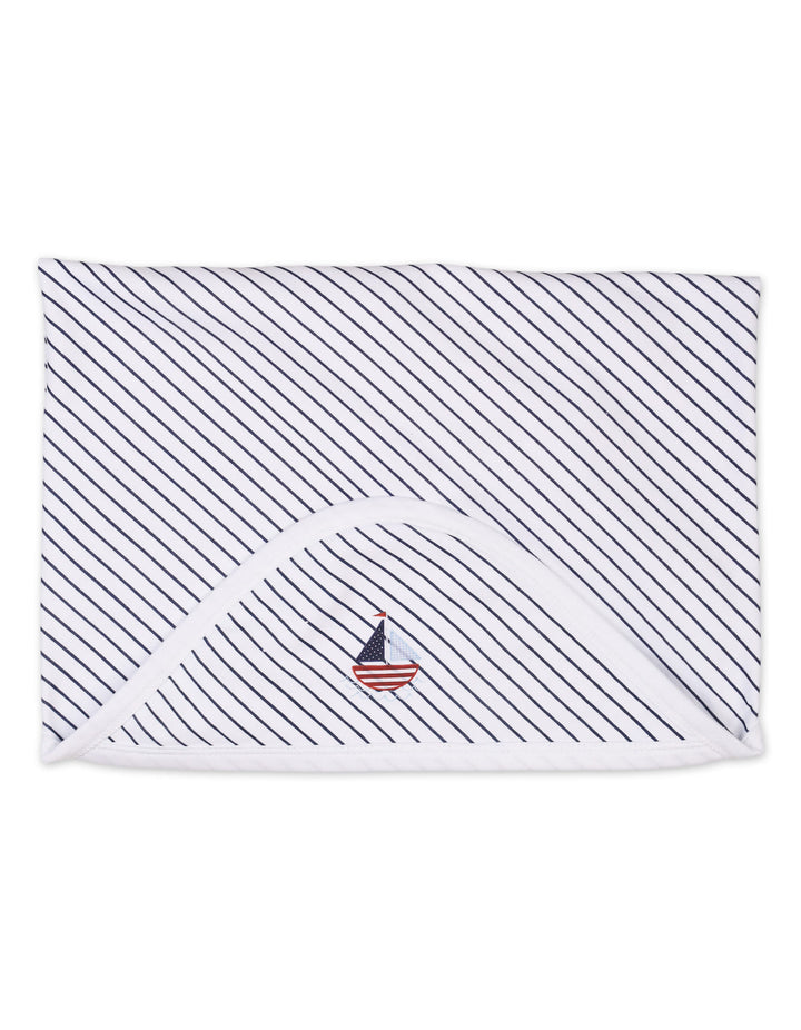 Baby Boys Wrapping Sheet Bambies Ocean Stripes Navy Blue at Zubaidas Online Pakistan
