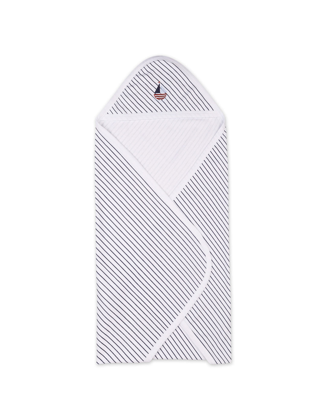 Baby Boys Wrapping Sheet Bambies Ocean Stripes Navy Blue at Zubaidas