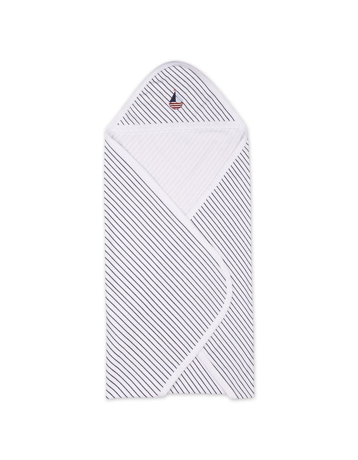 Baby Boys Wrapping Sheet Bambies Ocean Stripes Navy Blue at Zubaidas