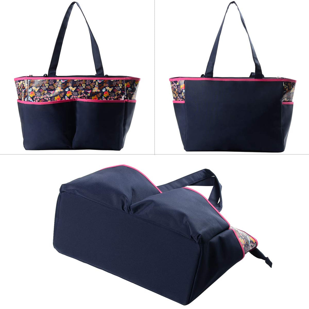 Bambies Amber Tote Diaper Bags 5 Pieces Set - Pink & Navy at Zubaidas Official™ Pakistan