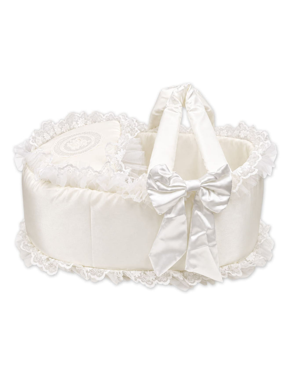 Baby Carry Crib Elegant Lace and Bow White at Zubaidas Official Pakistan