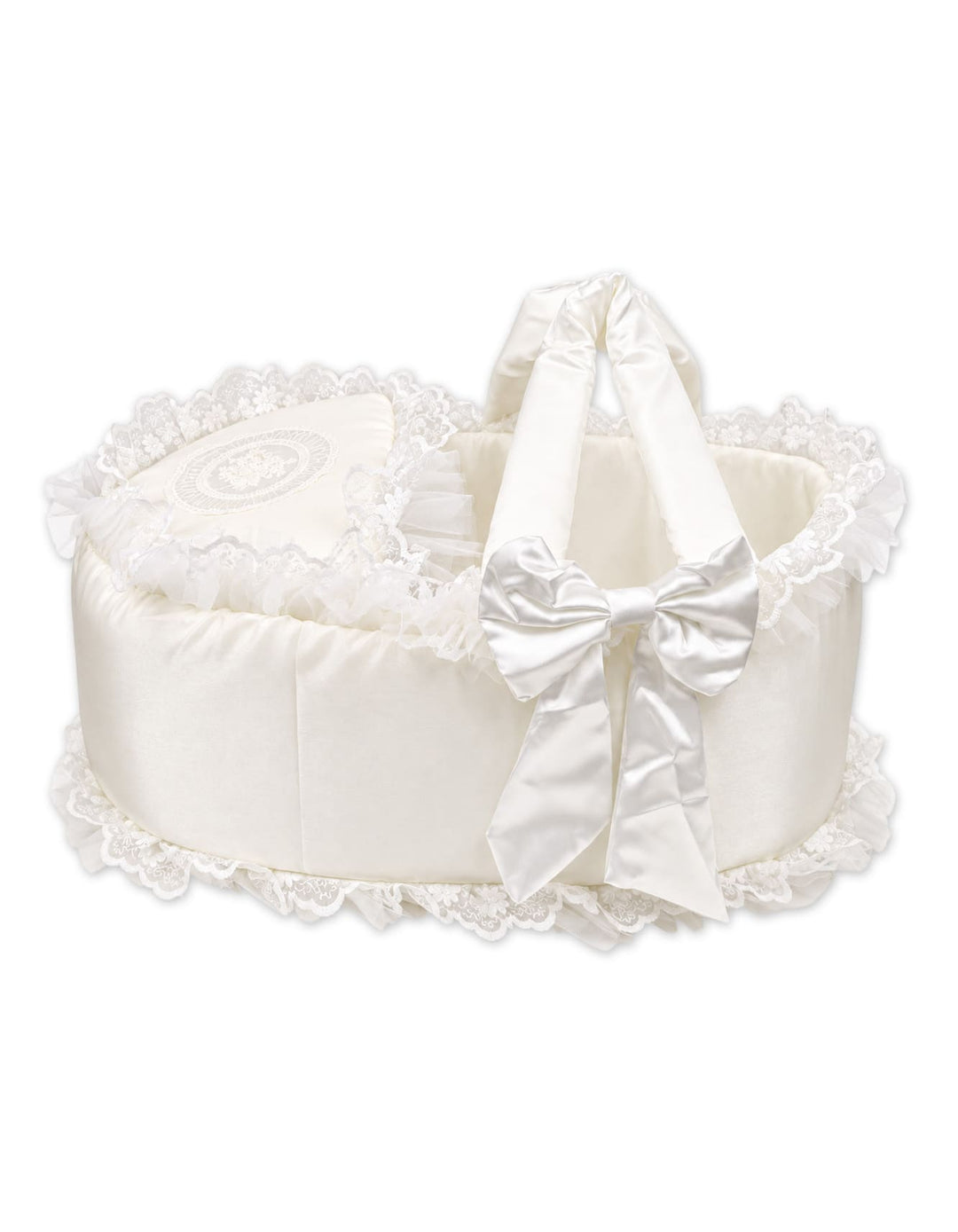 Baby Carry Crib Elegant Lace and Bow White at Zubaidas Official Pakistan