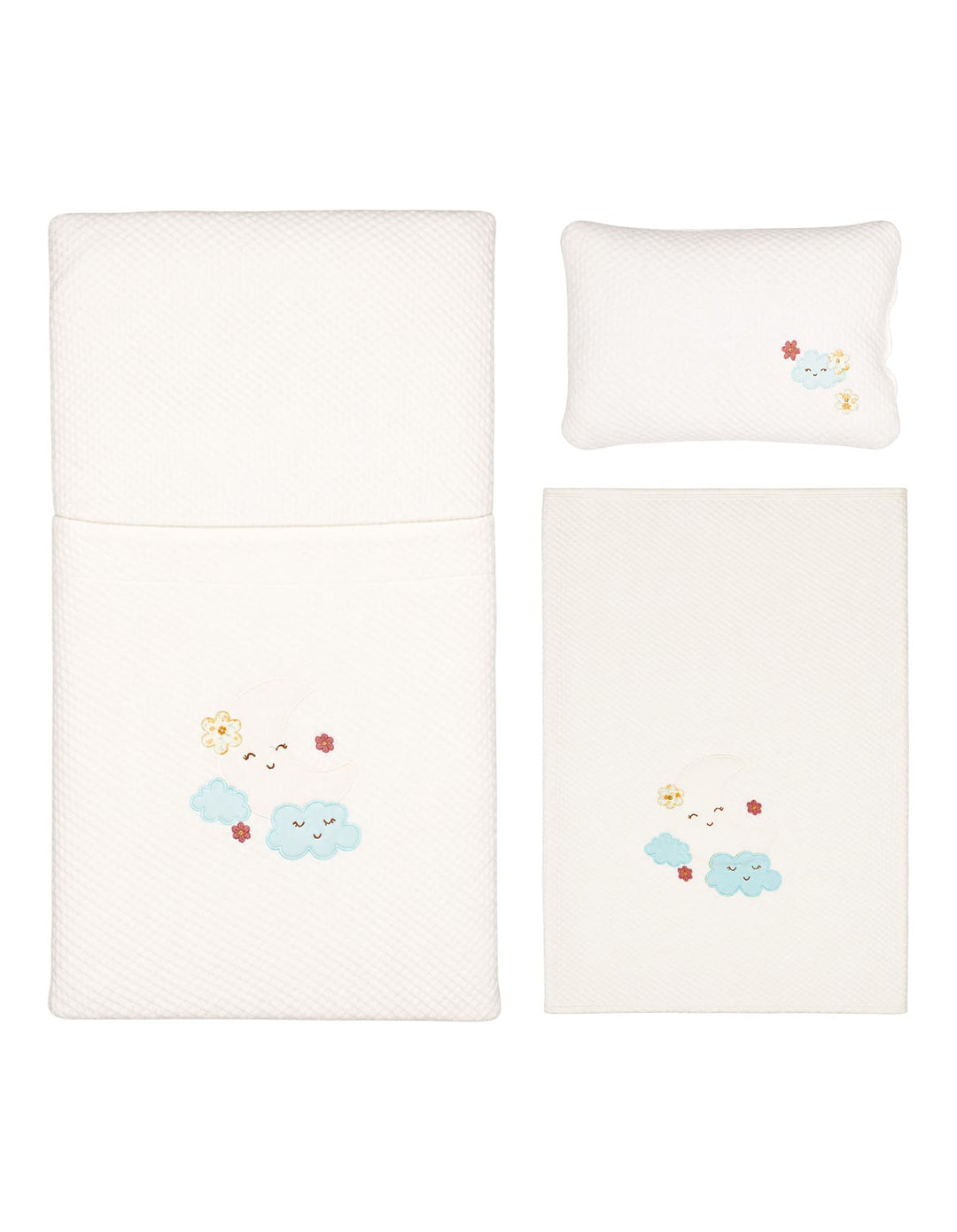 Baby Carry Nest 3 Pcs Gift Set Blue Clouds at Zubaidas