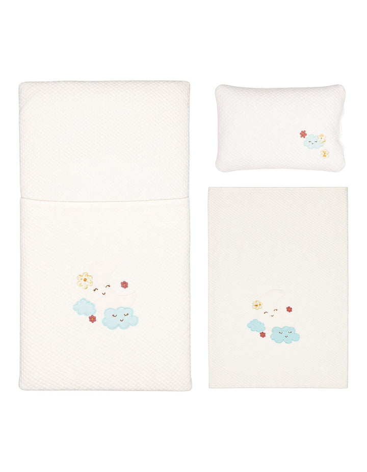 Baby Carry Nest 3 Pcs Gift Set Blue Clouds at Zubaidas