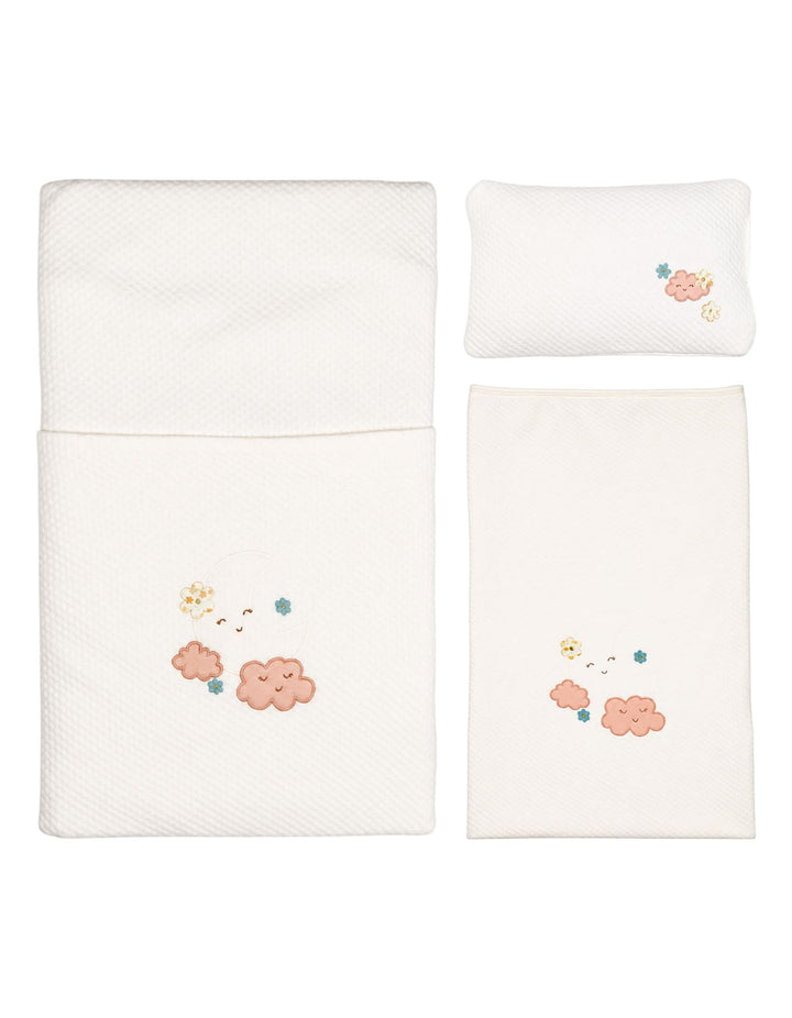 Baby Carry Nest 3 Pcs Gift Set Pink Clouds at Zubaidas